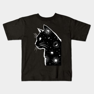 Black Galaxy Cat Kids T-Shirt